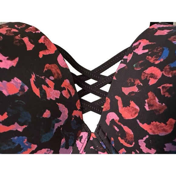 NEW Torrid Womens Bra Size 42C XO Plunge Sculpting Push Up Bra Rainbow Leopard - Picture 6 of 7